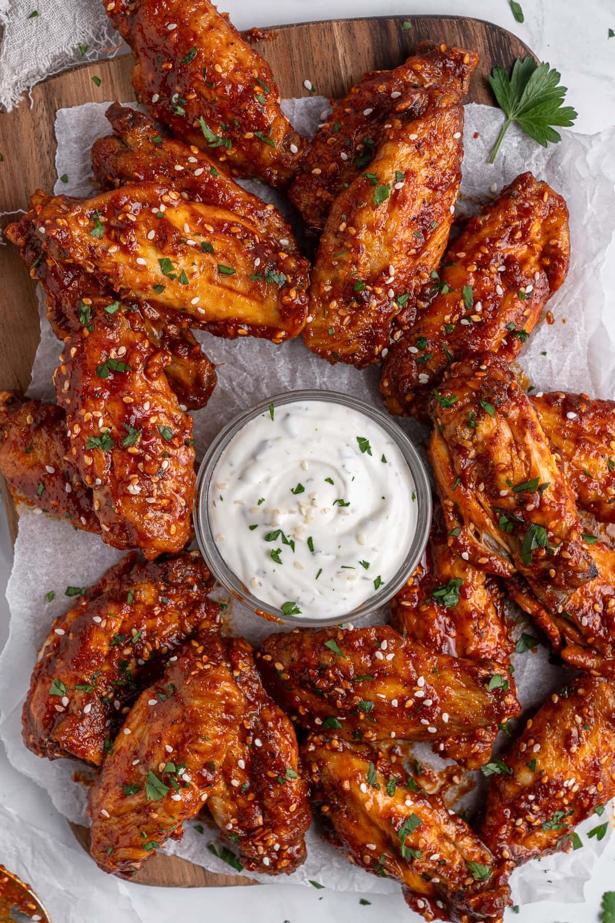 Hot Chicken Wings from Pasta 9 Toronto made with a bold tangy sauce for classic fiery heat.