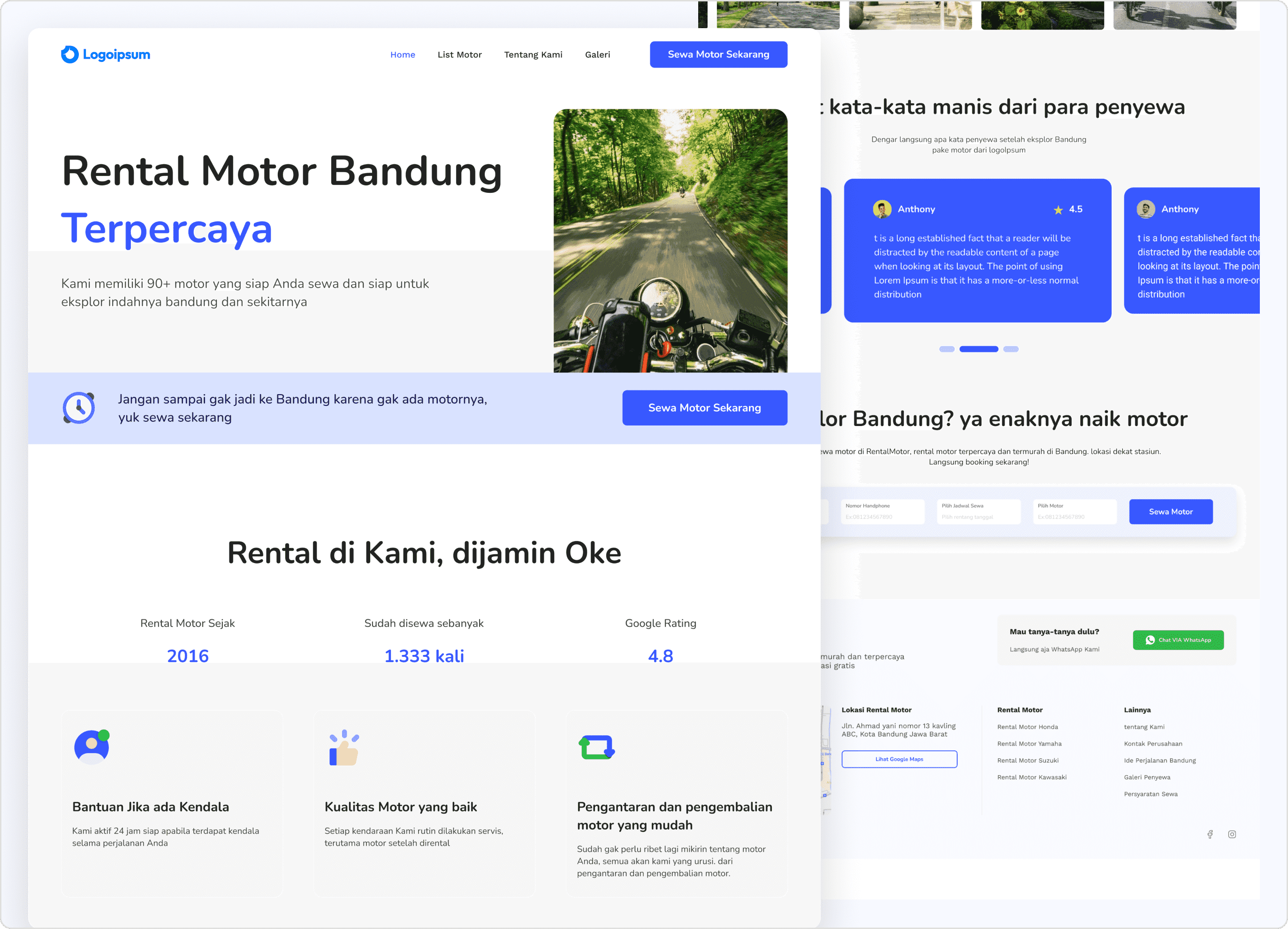 Design website motorbike rental  by Farel Darari Deksano