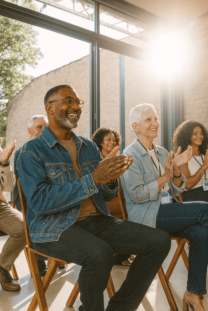 Group of small business owners in a workshop, representing coverage for businesses and nonprofits