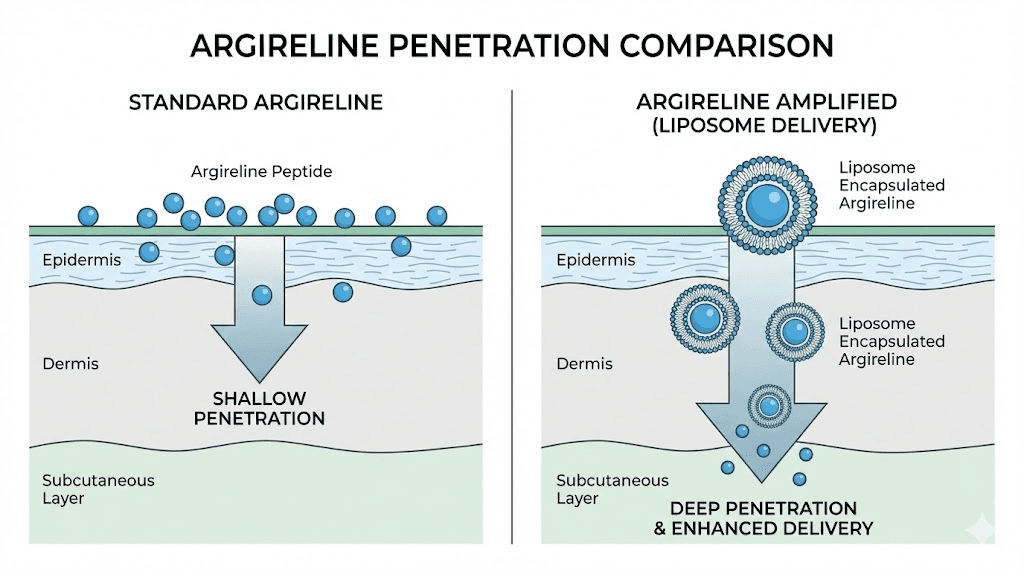 Argireline Amplified penetration compared to standard formulation
