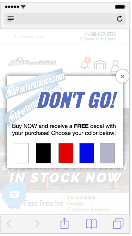 Automative Cart Abandoner With Gift