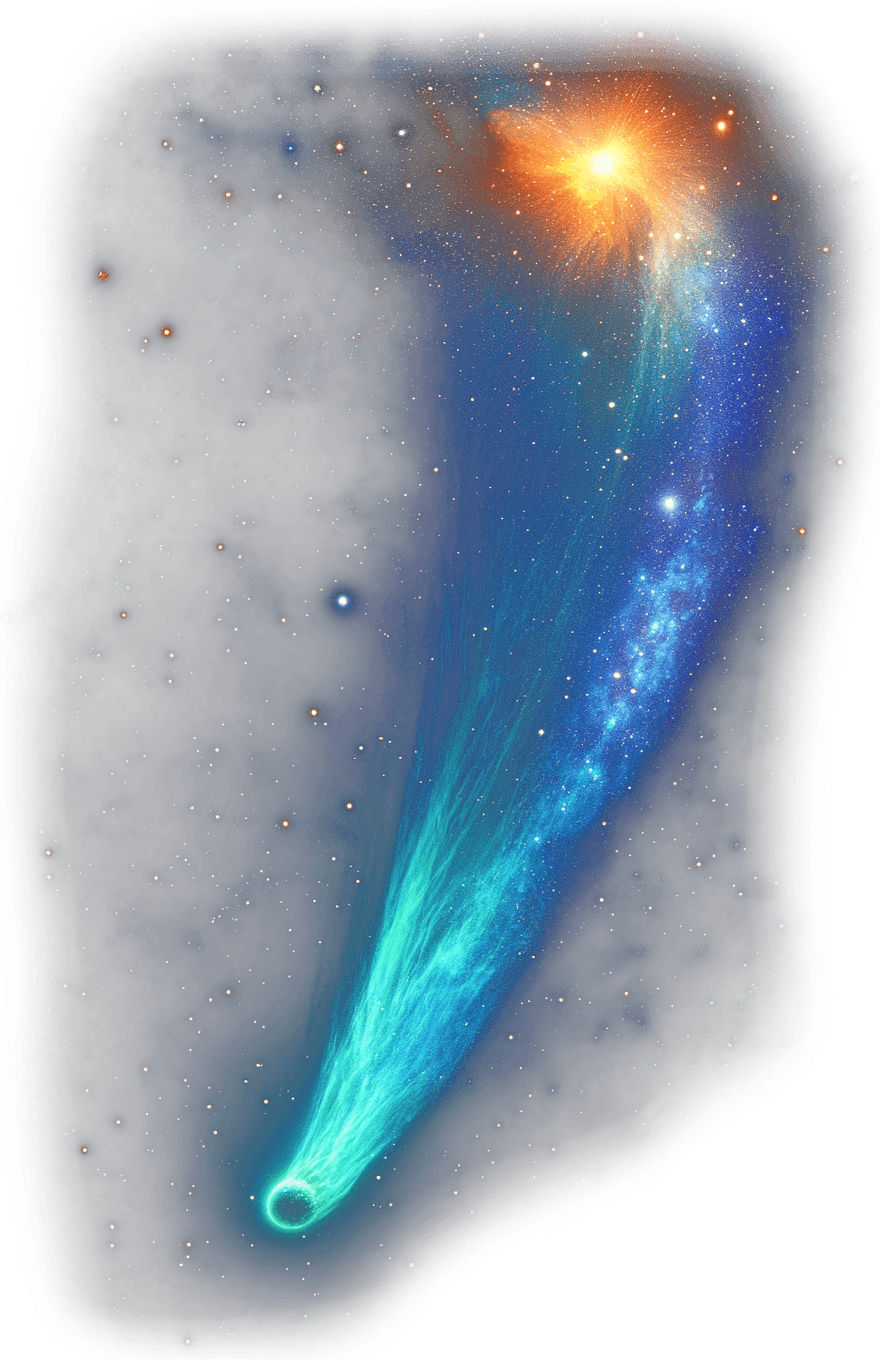 Hintergrundbild eines galaktischen Schauers, der in den Farben blau und weiß erstrahlt