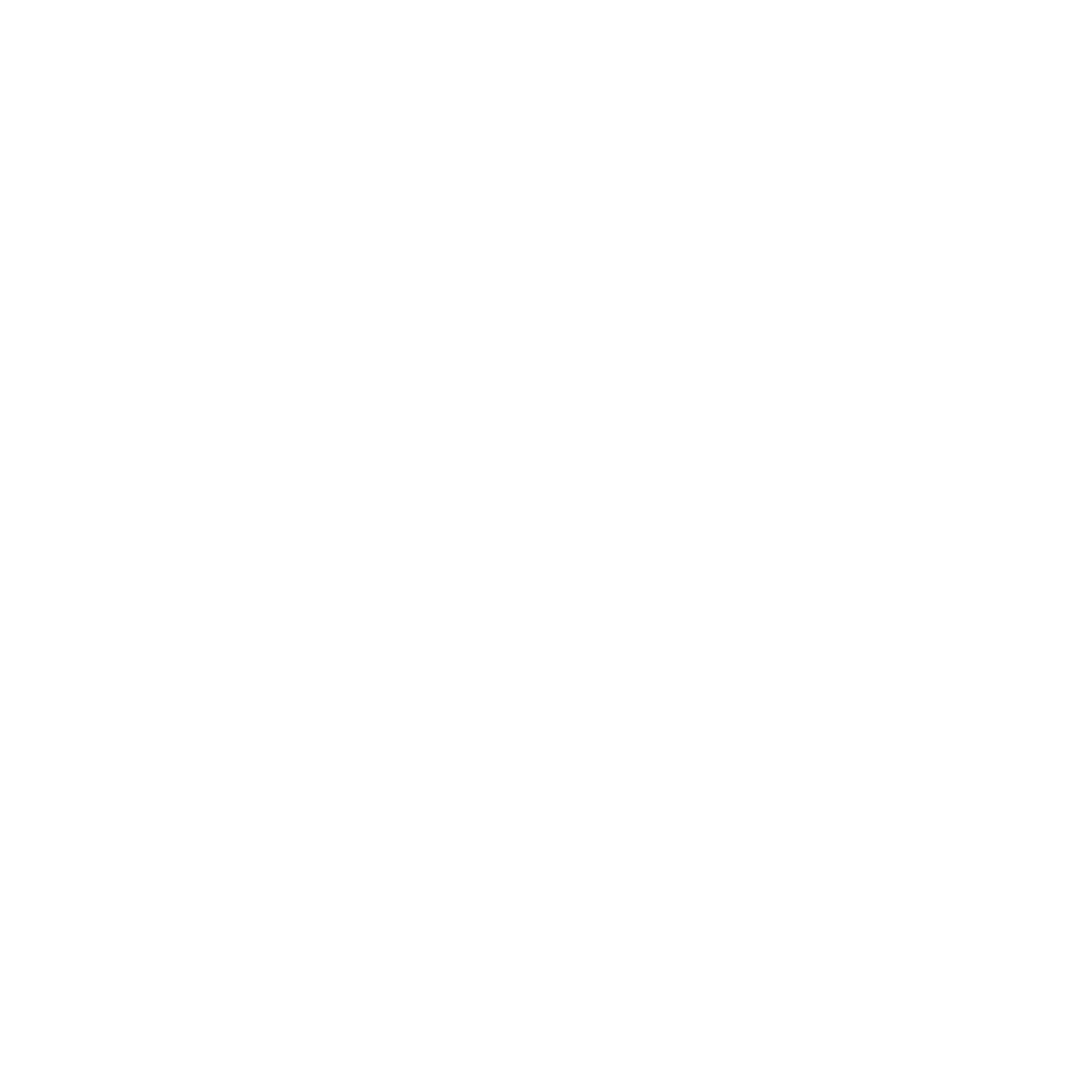 Abstract dark grey symbol with four petal-like shapes surrounding a central cross on a black background.