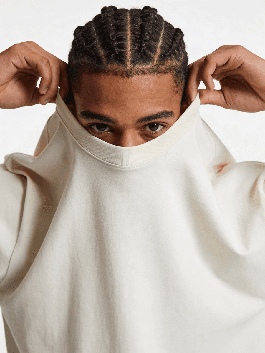 mne with sweater on face