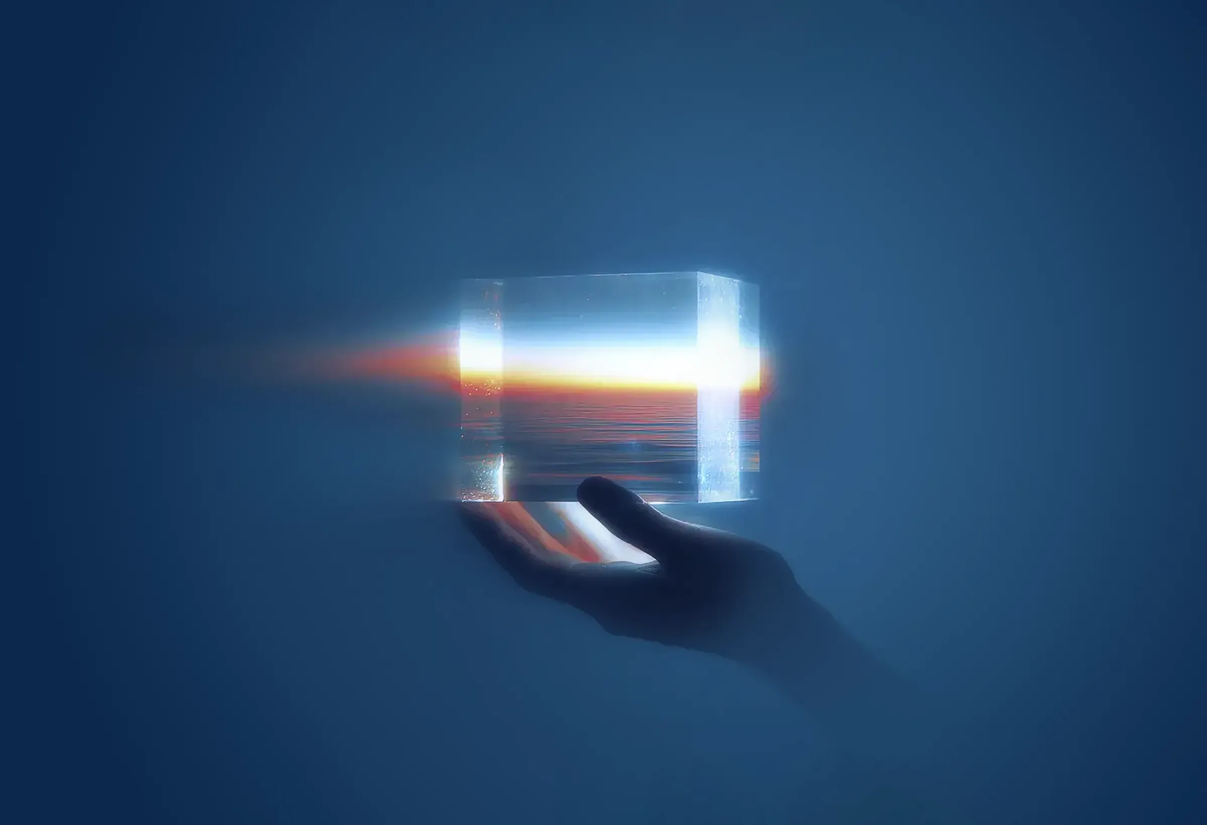 Hand with Glowing Cube
