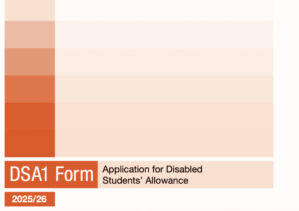 The DSA1 form for 2025/2026
