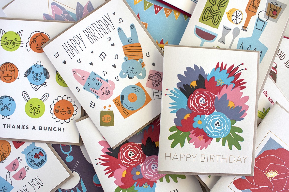 floral printed cards