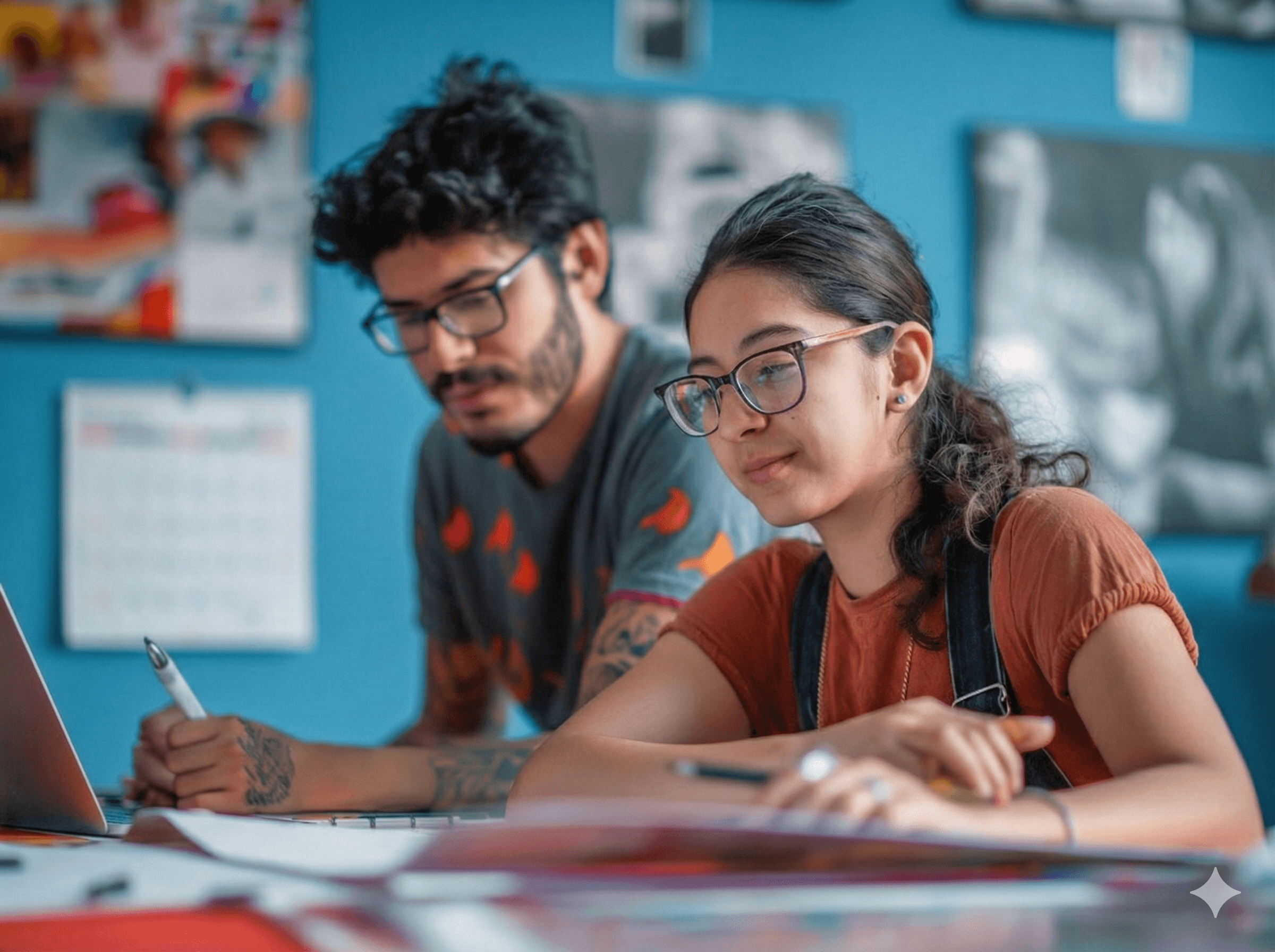 2 people working in a library