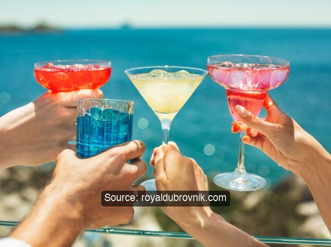 Cocktails by the sea at Royal Dubrovnik