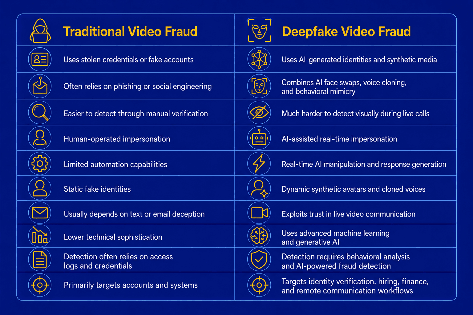 Traditional Video Fraud vs Deepfake Video Fraud