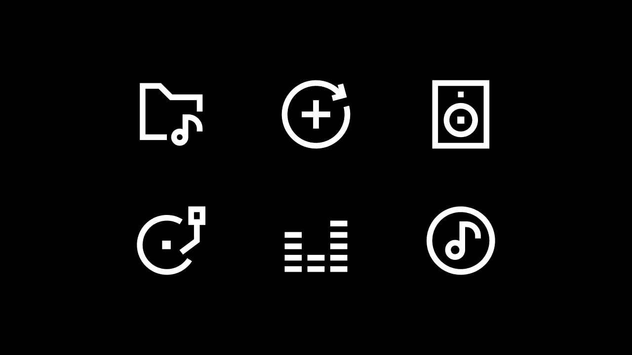 Sharp Line Music Icon Set