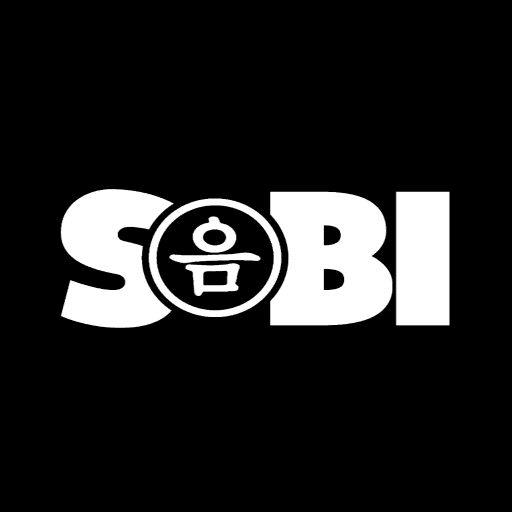 SOBI logo in white on black background