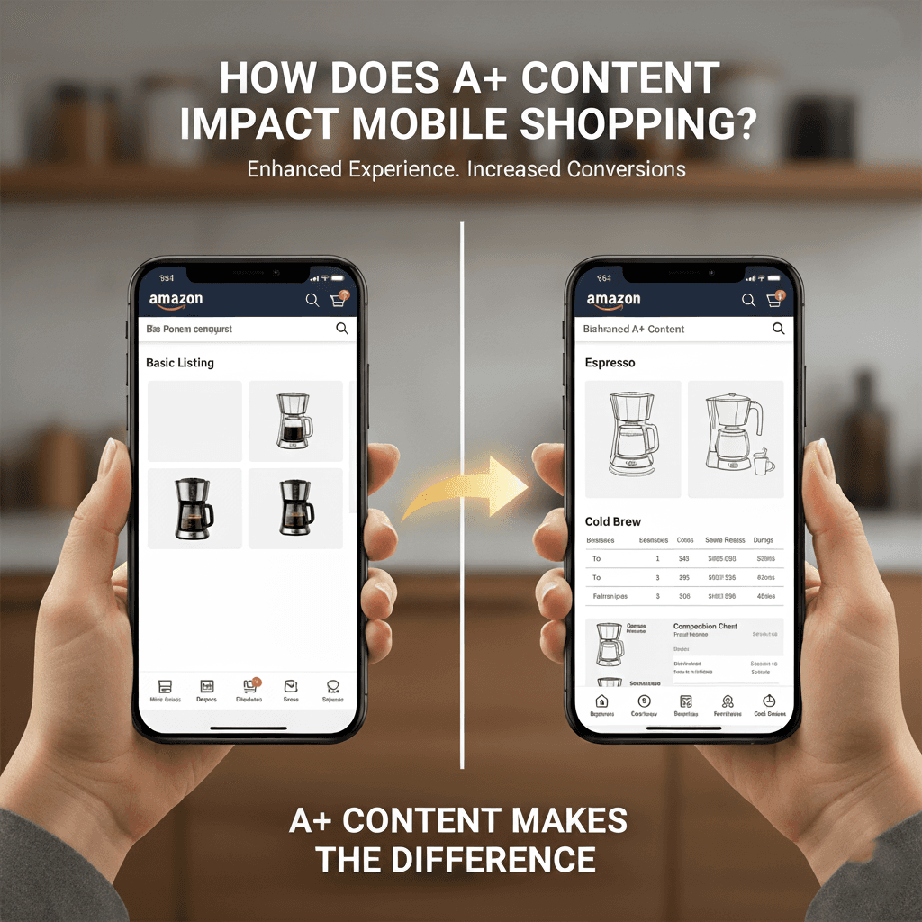 How does A+ Content impact mobile shopping