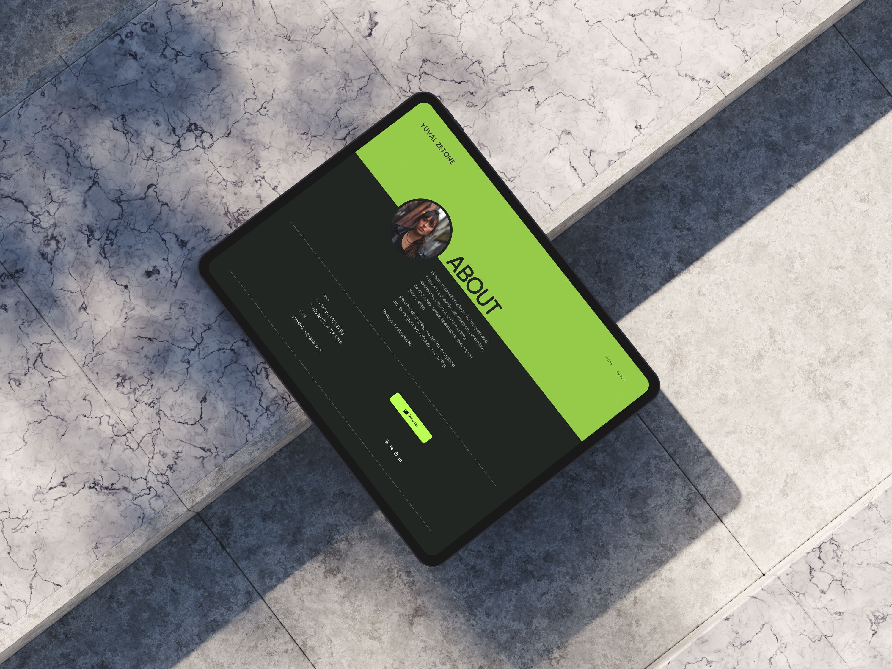 A screenshot of yuval about screen