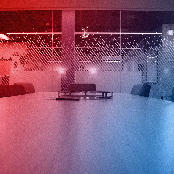 WTADS conference room with red blue gradient overlay.