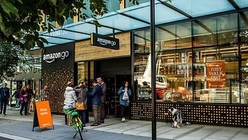 front view of amazon store front