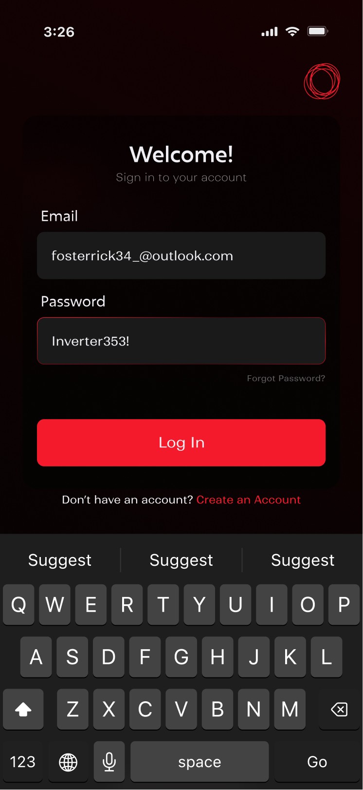 OneTronix Solar Mobile App Login Screen