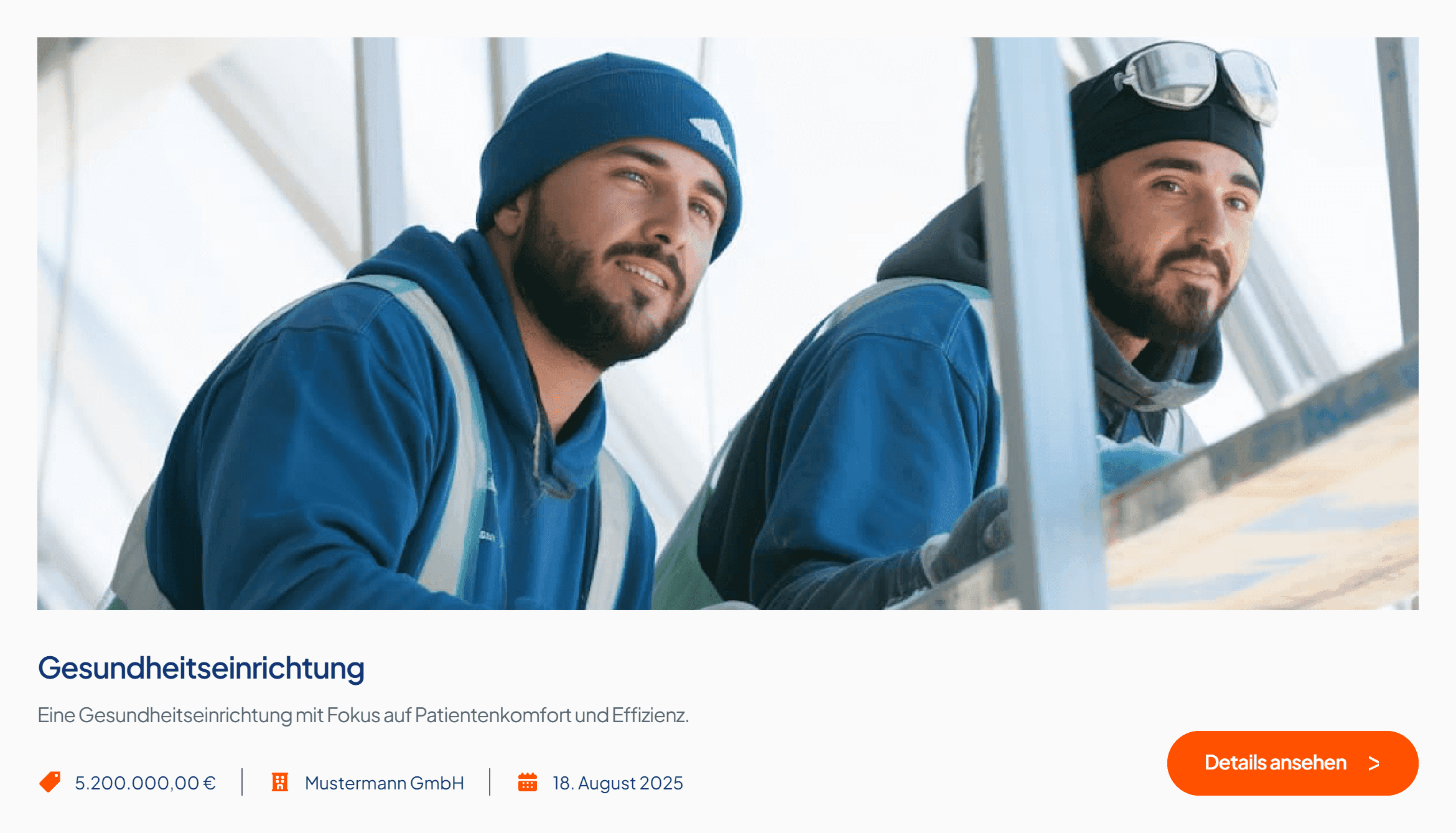 eine karte zu einem projekt von einem Bauunternehmen