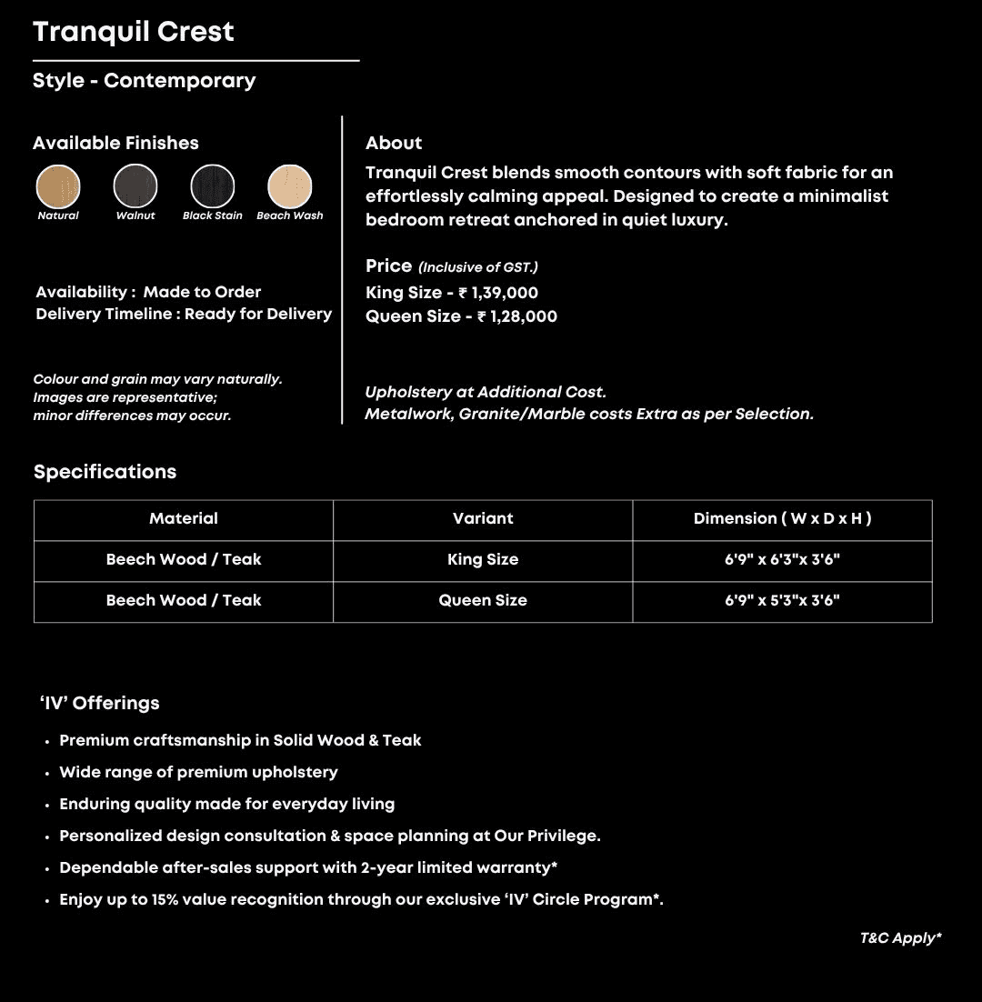 Taupe low-profile bed with seamless minimalist silhouette.