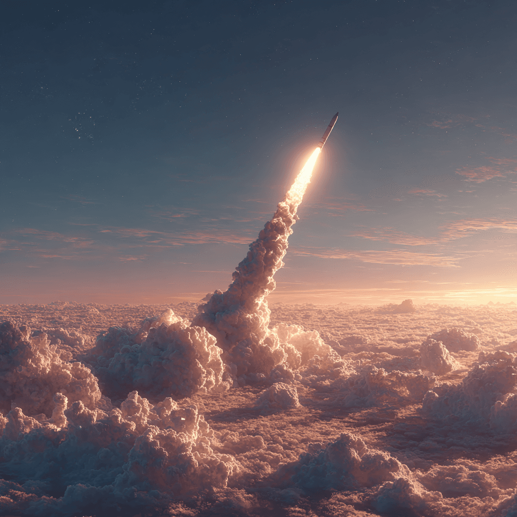 rocket ship taking off