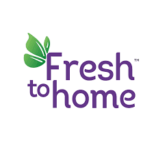 Fresh to Home logo with purple and green text on a white circle background.