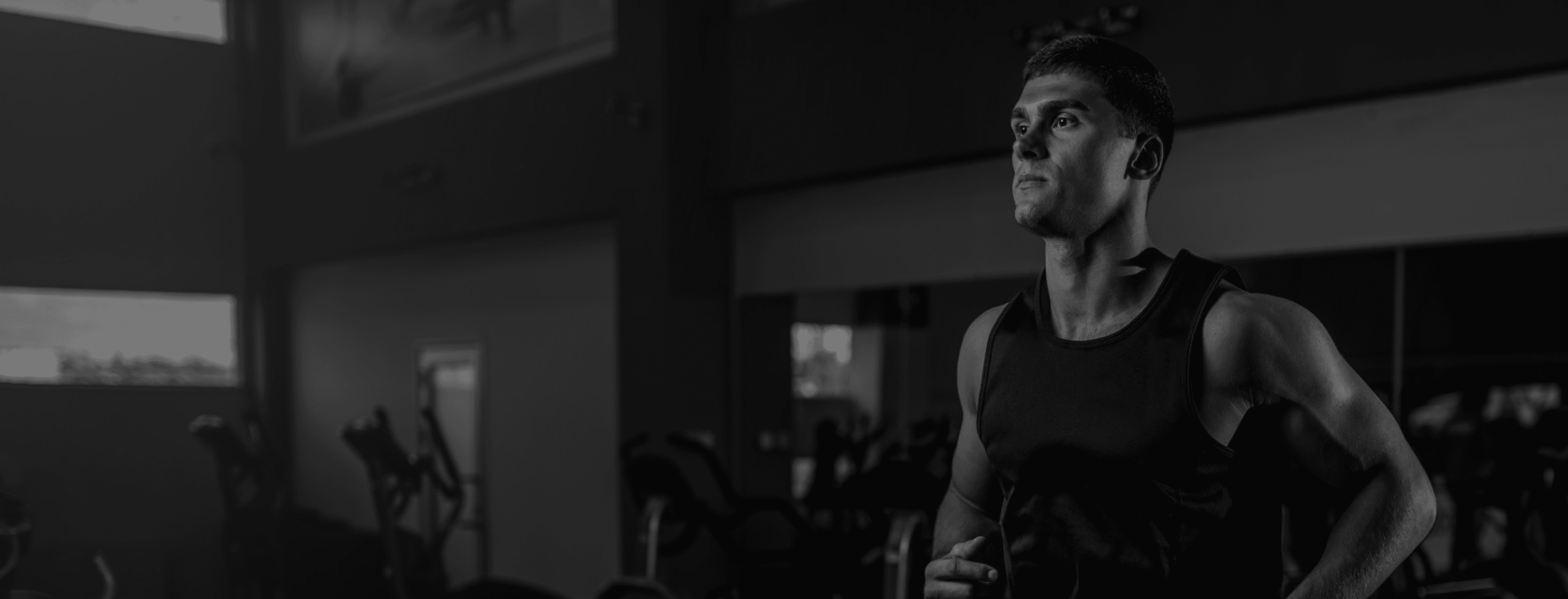 Man running on treadmill