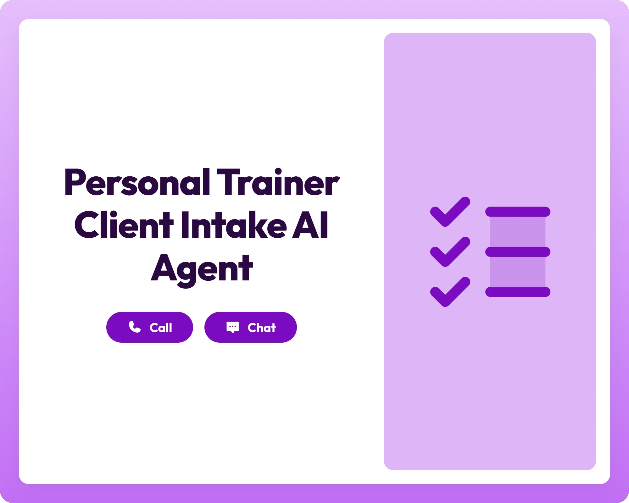 ai intake agent supports clients via call and chat with a checklist