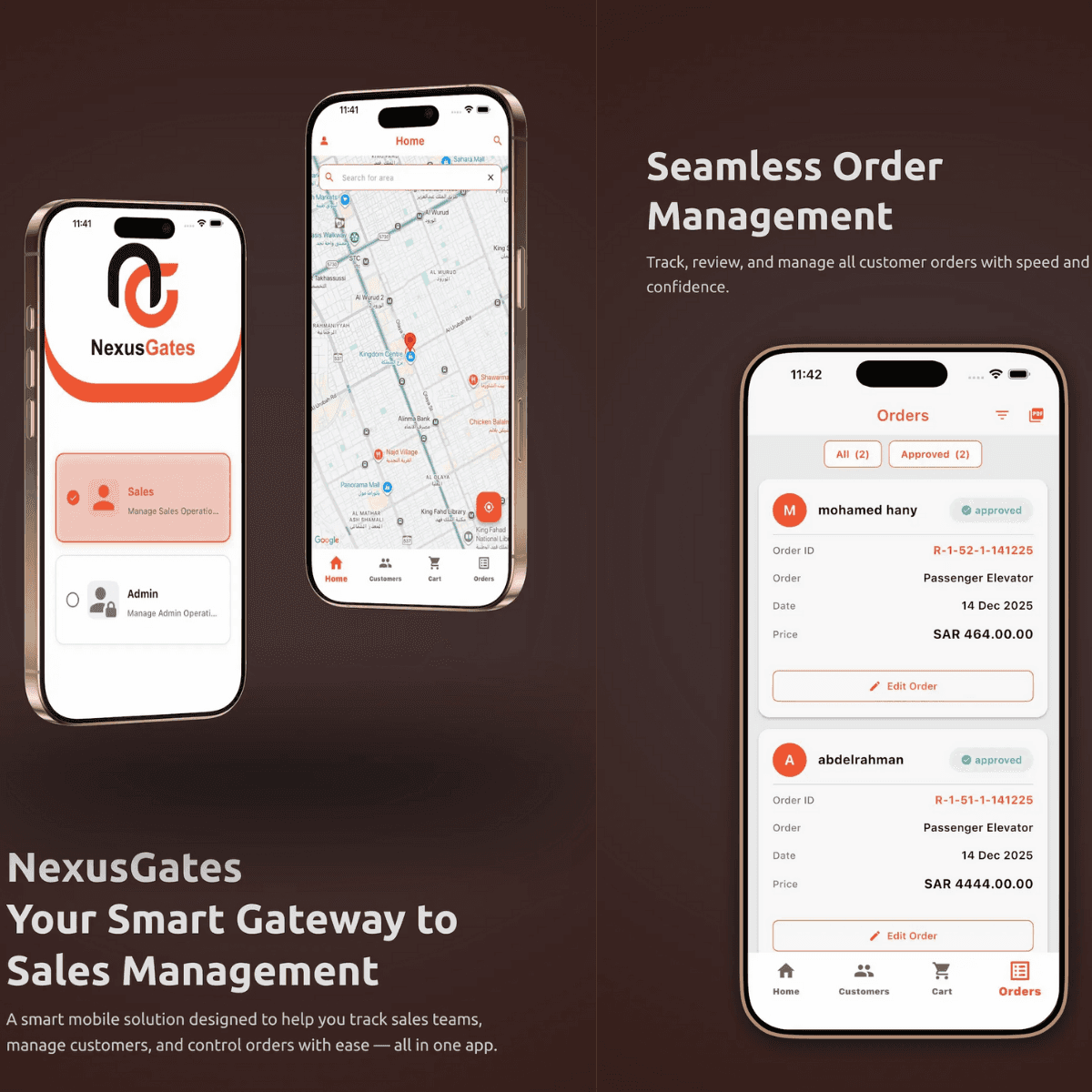 Nexus Sales Demo elevator sales management system interface