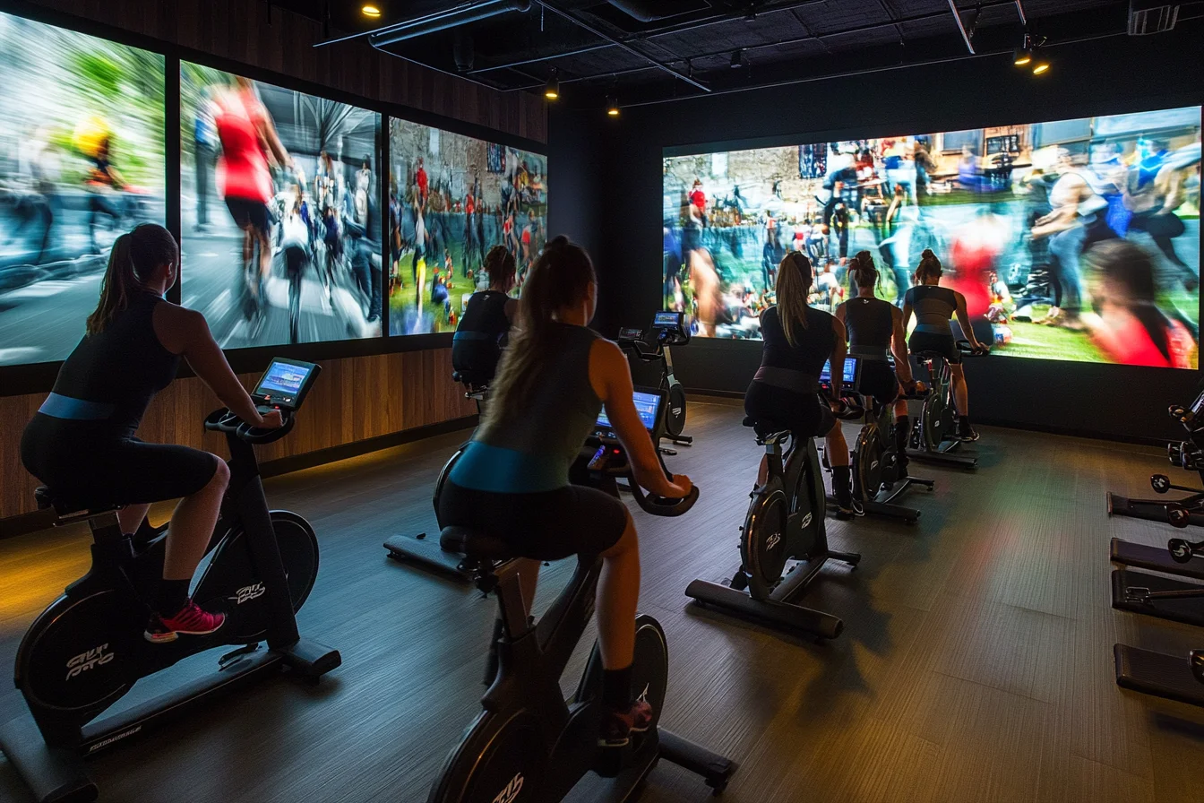 תמונה של חדר כושר עם תצוגה דינמית