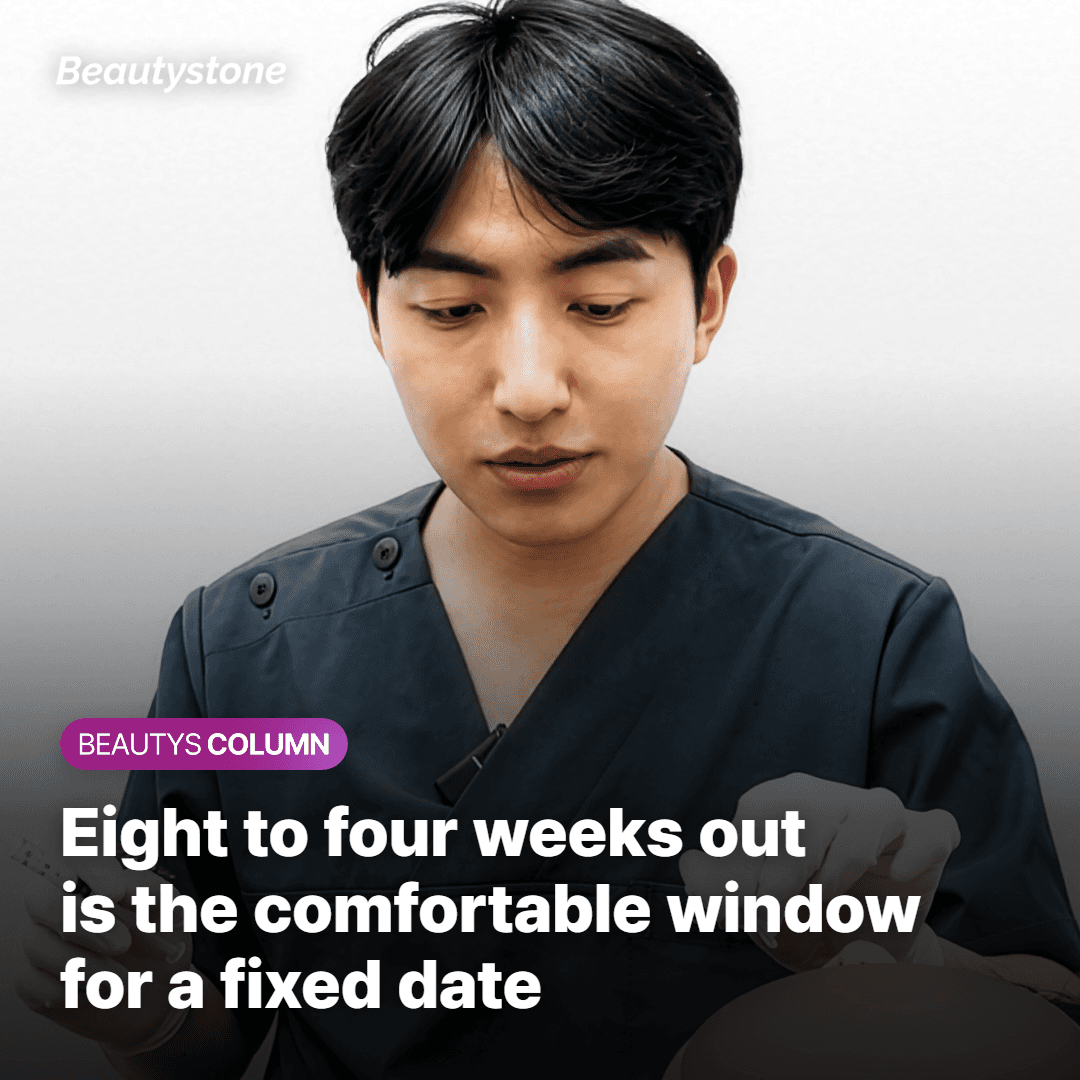Planning window showing eight to four weeks between an Oligio X session and a fixed date