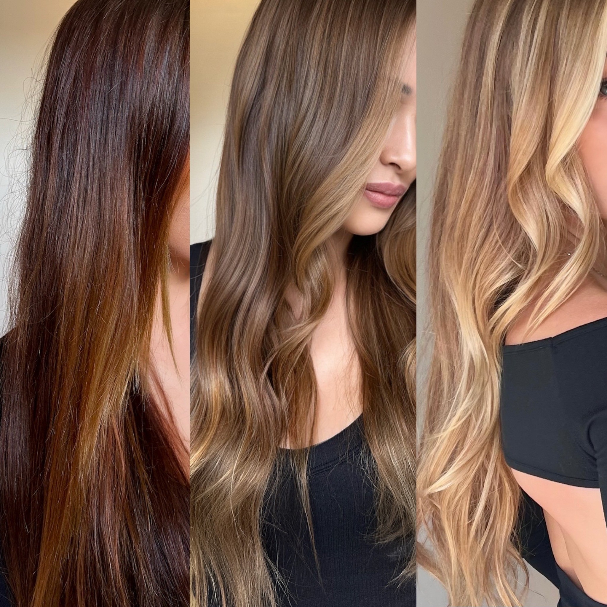 Red to blonde transformation at By Jenn Montoya Palmore at Bomane Salon– soft, dimensional blonde with a smooth finish.