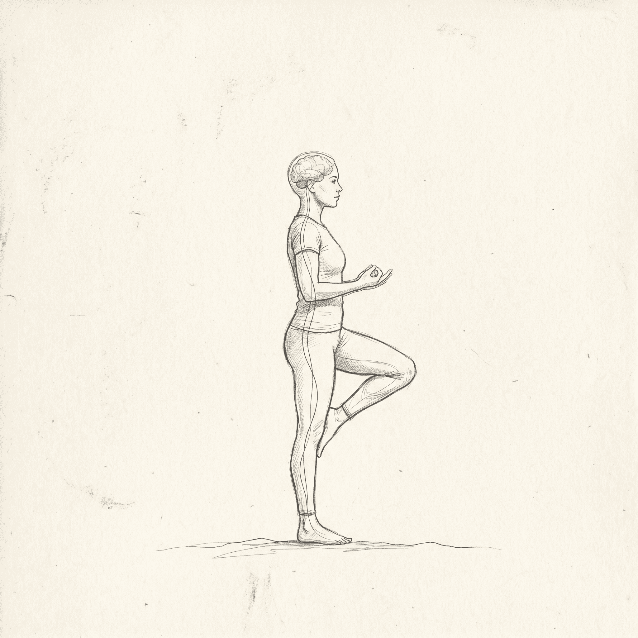 Athlete performing a single leg balance exercise