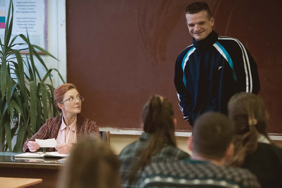 Director Ignas Miškinis setting up the rugby scene on the set of Southern Chronicles (Pietinia Kronikas), an Oscar-nominated Baltic 90s comedy-drama.