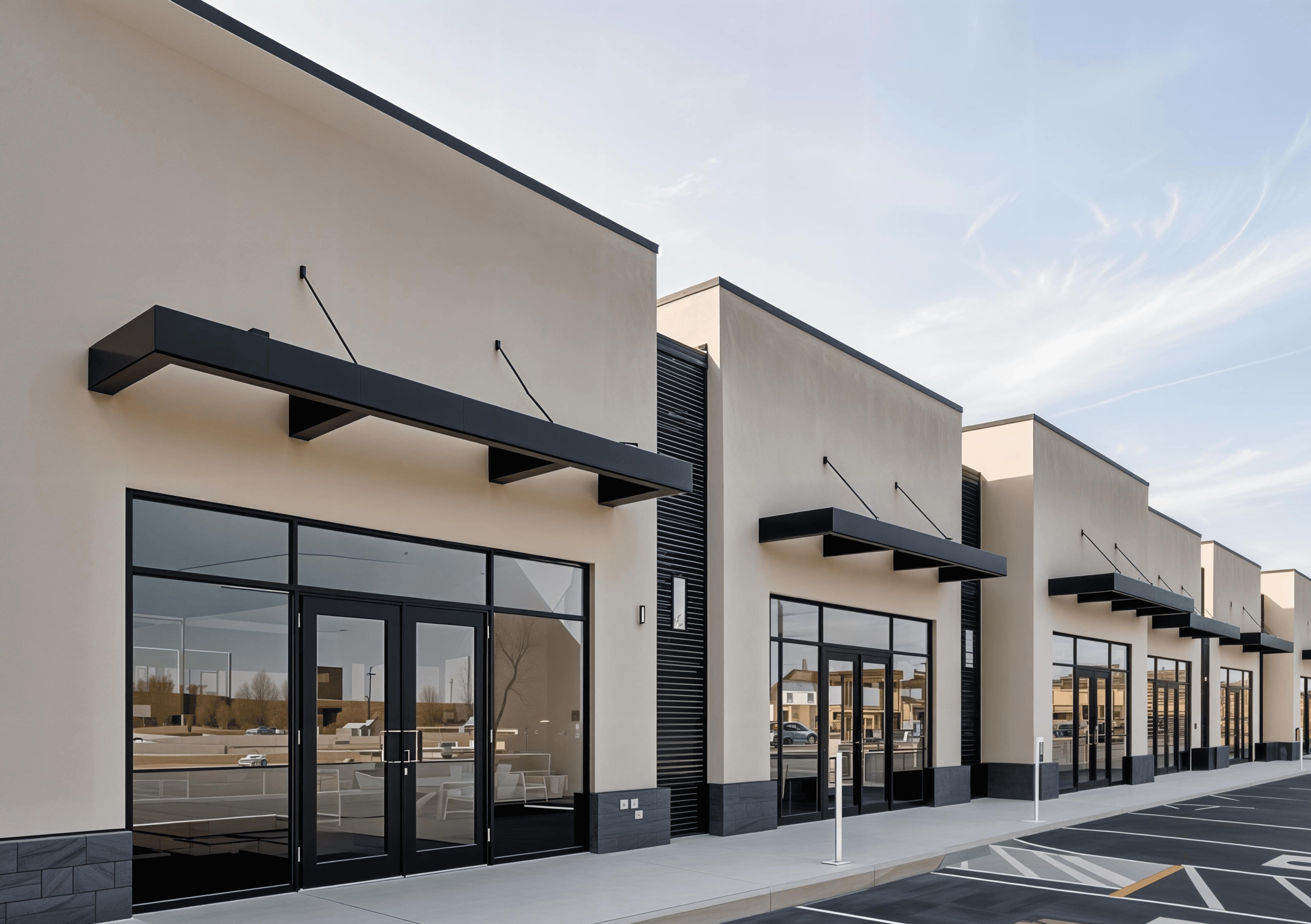 Front image of a strip mall