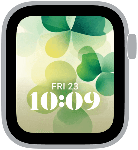 an apple watch face from the st. patrick's day gradients collection