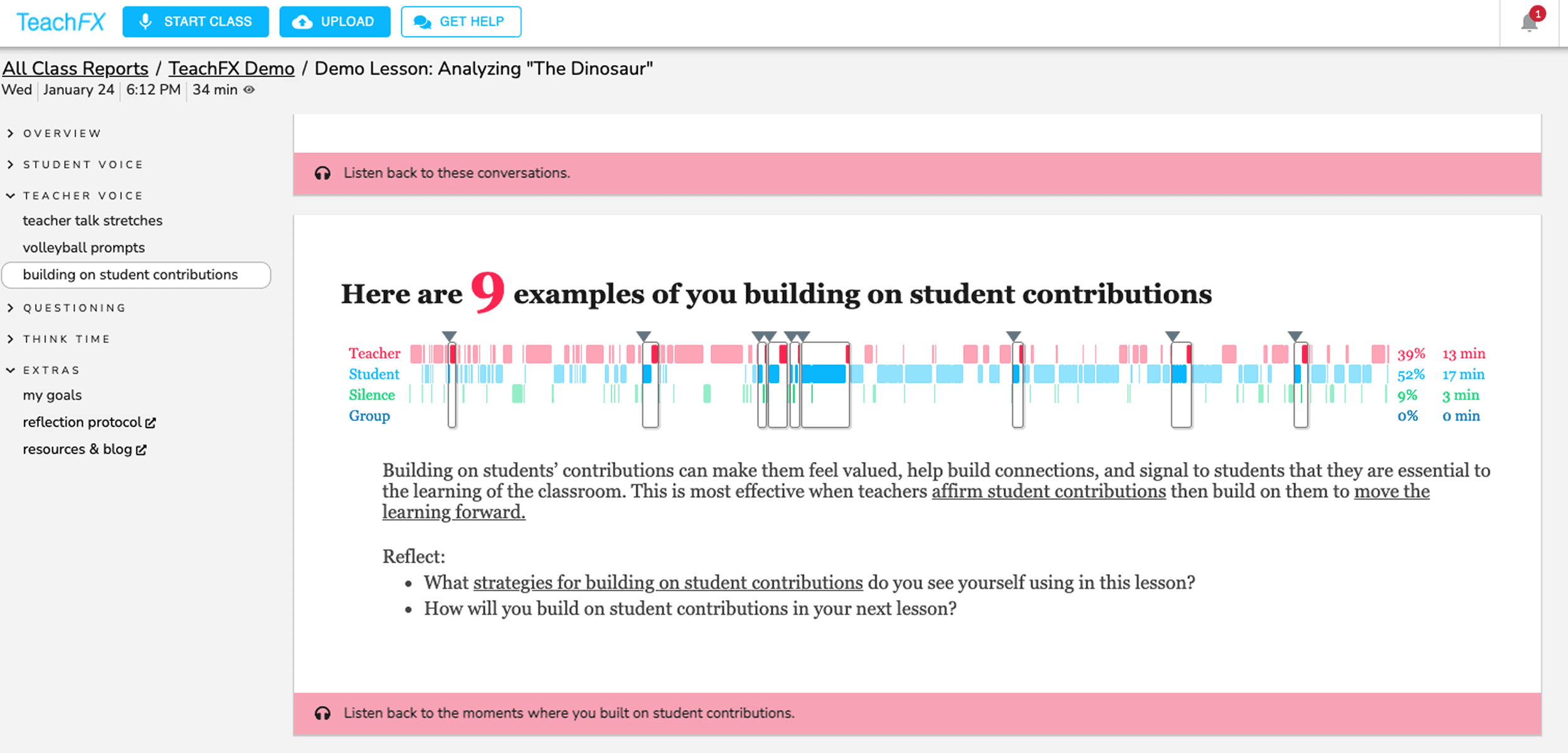 TeachFX building on student contributions
