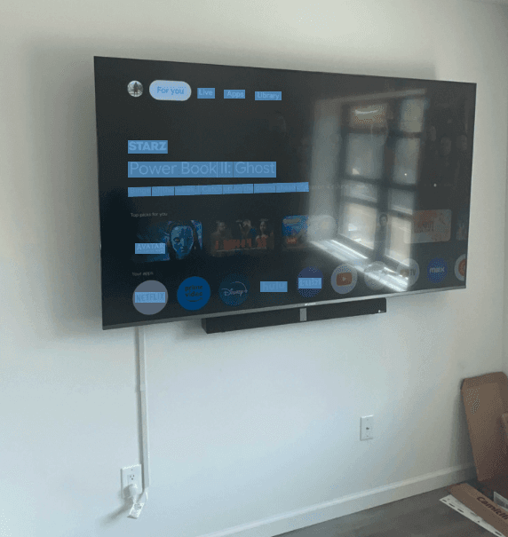 Tv on a wall