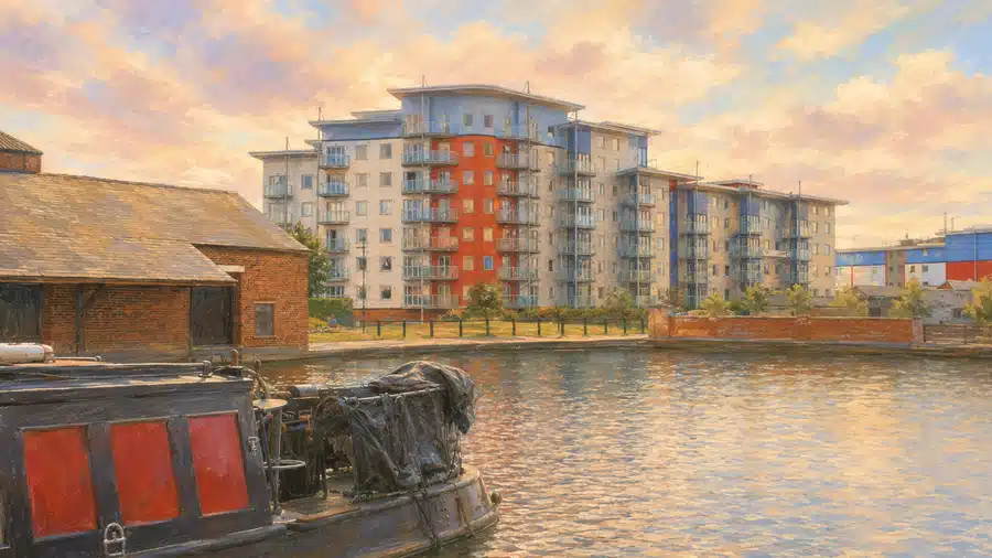 Local view of Walsall in West Midlands.