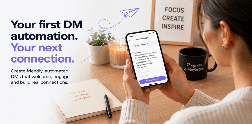 Creator writing their first Instagram DM automation message using PilotDM