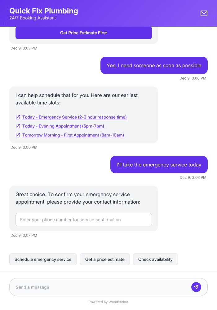Plumber Booking AI Agent Template for 24/7 Service