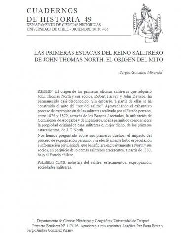 Las primeras estacas del reino salitrero de Jhon Thomas North. El origen del mito.
