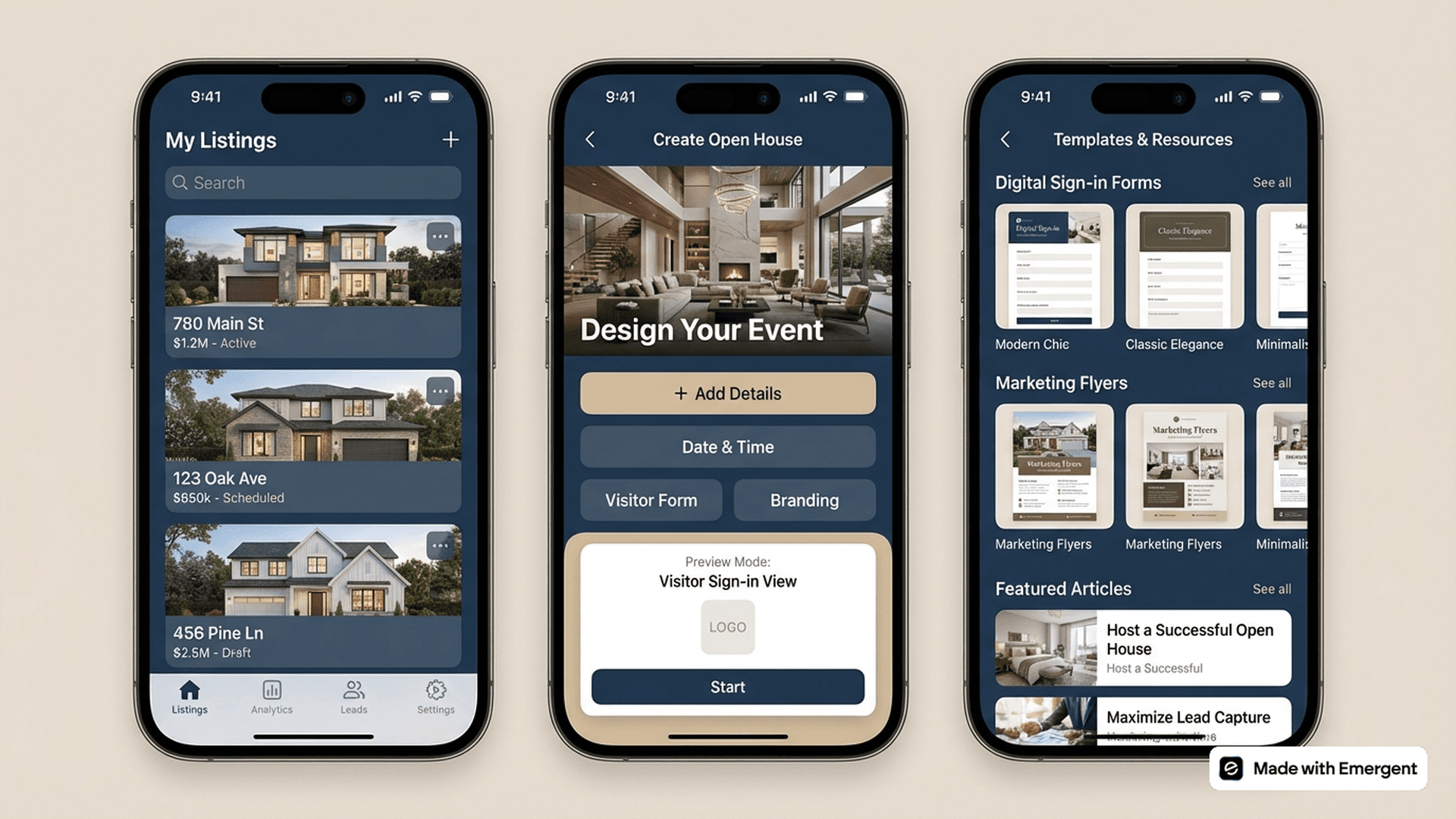 Real Estate Open House App Made With Emergent