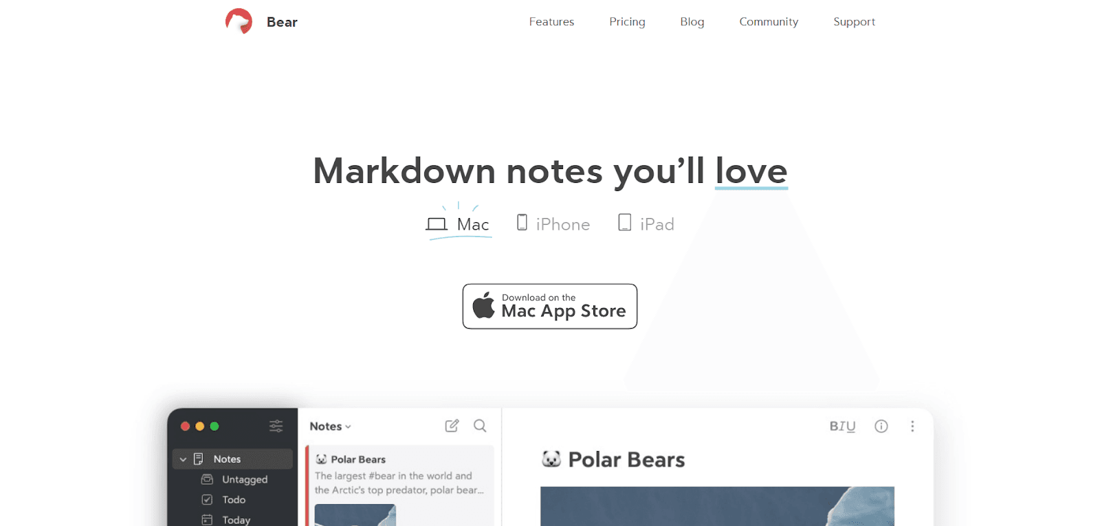 Bear Notes – Best for Markdown Users