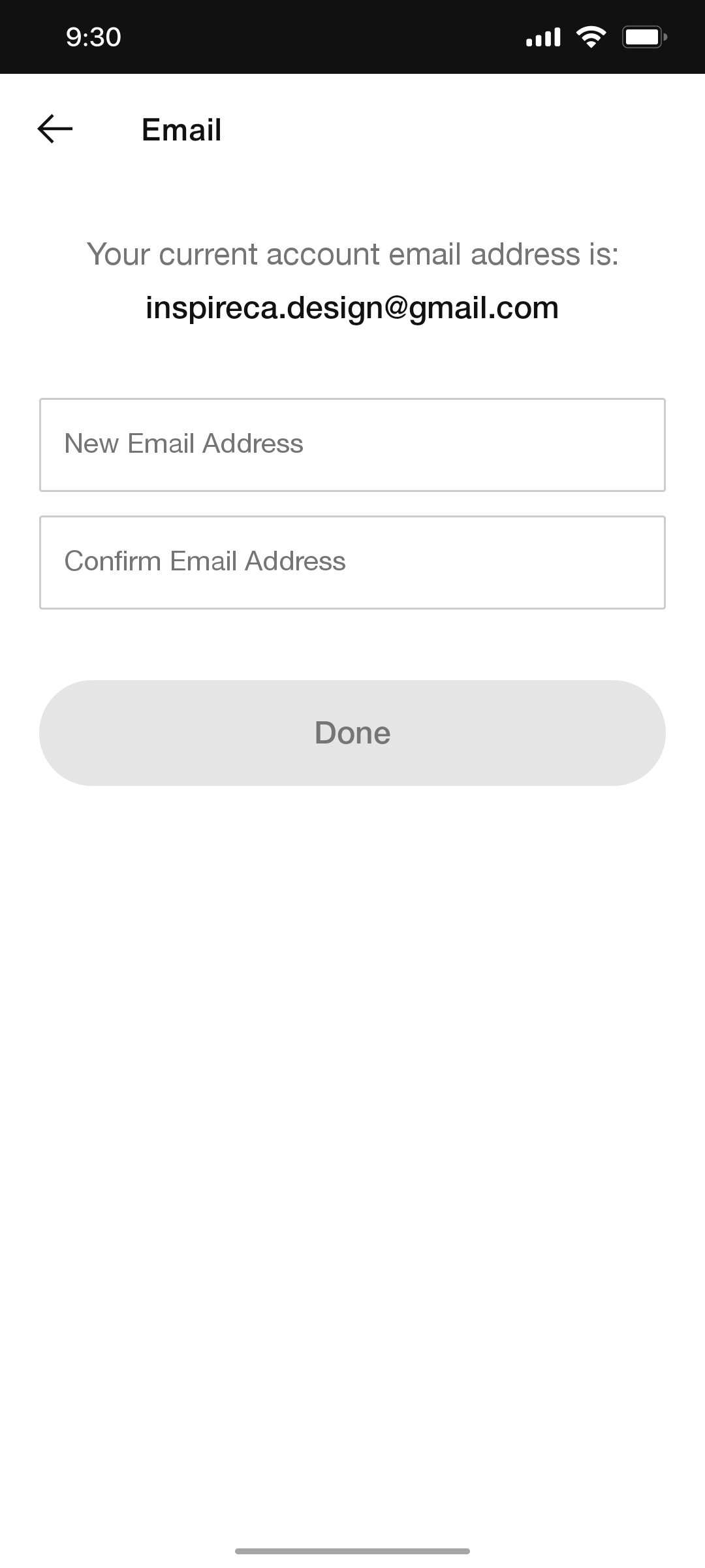 Nike App  Email Screen