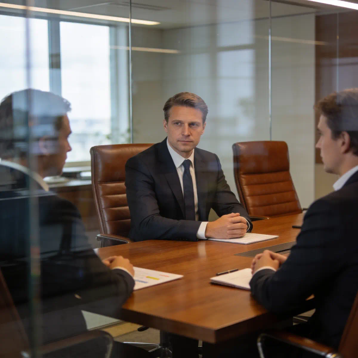 Sales director beoordeelt pipeline en gekwalificeerde deals tijdens een overleg met collega.