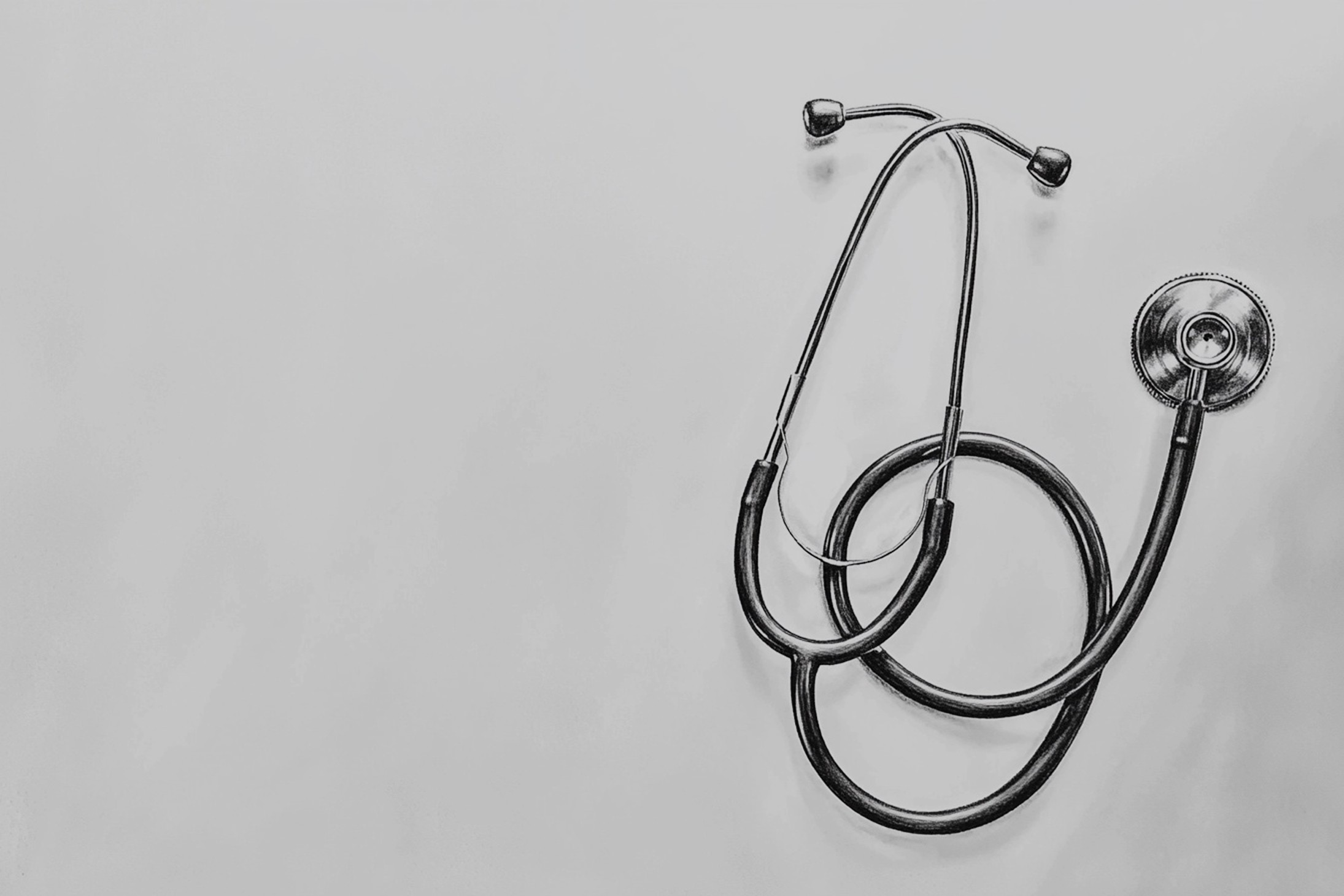 Pencil sketch of a stethoscope