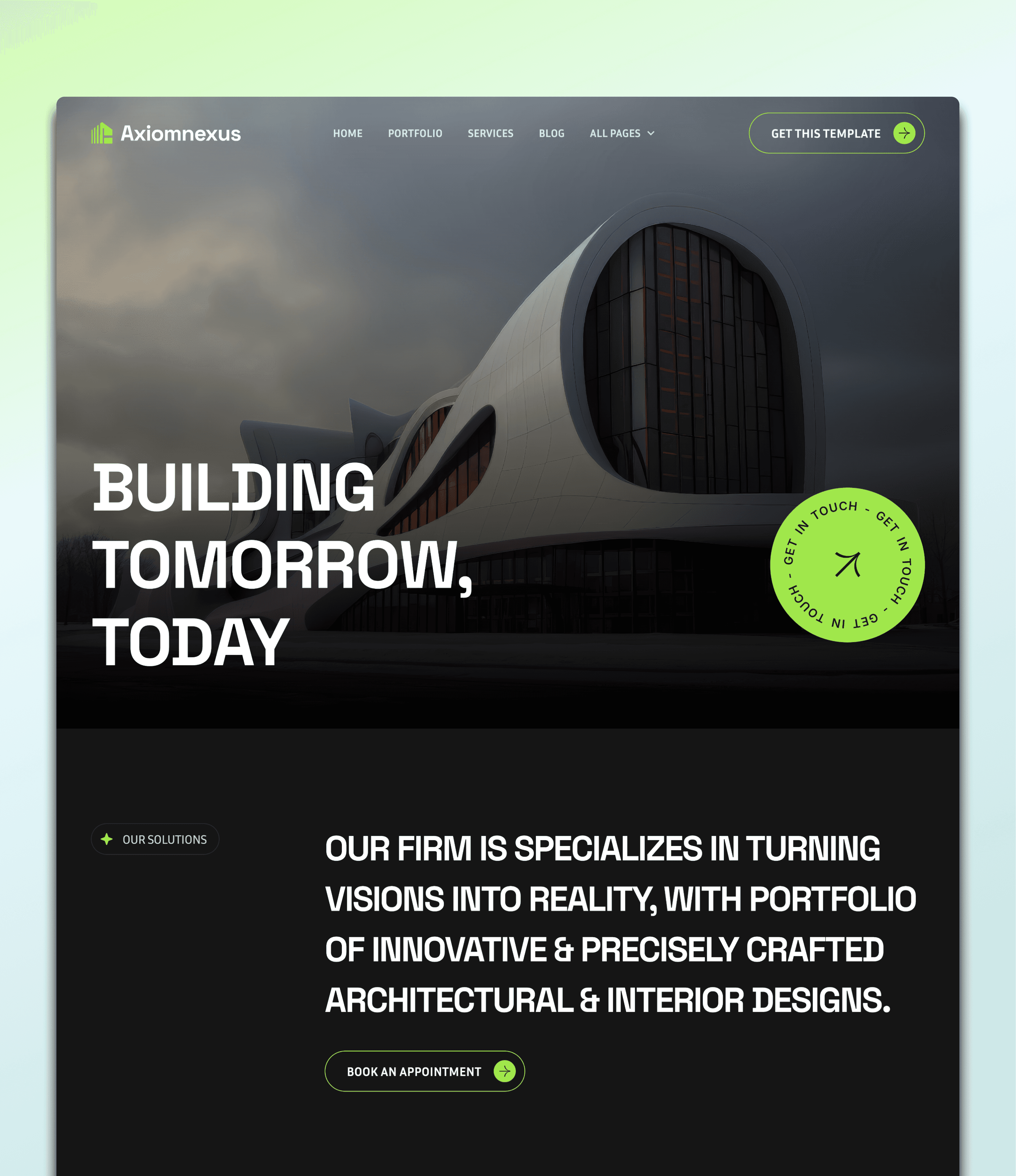 Axiom Nexus Futuristic Architecture Template