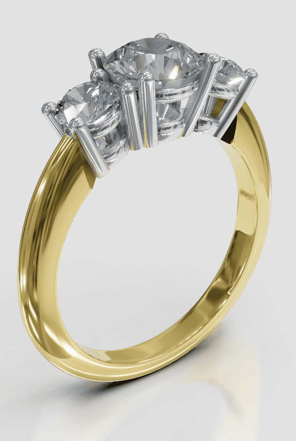 Freeman Style - Three Stone - $3,200 (with side diamonds)