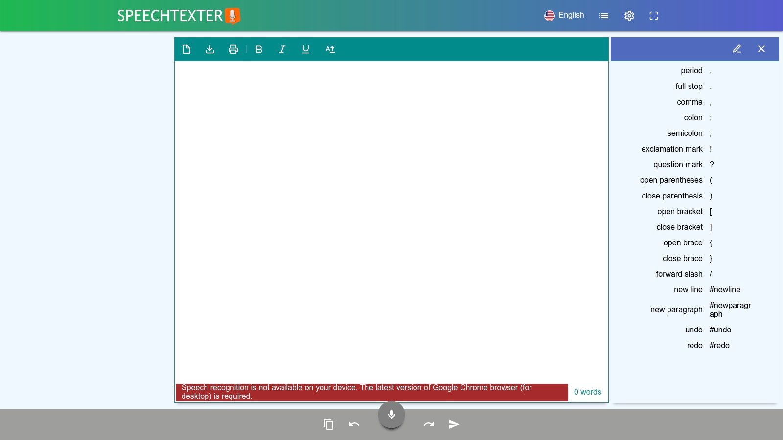 SpeechTexter (web; free)