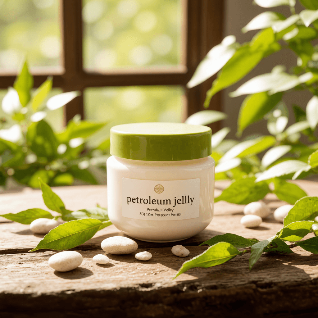 product photography of a jar of petroleum jelly for skin moisturizing